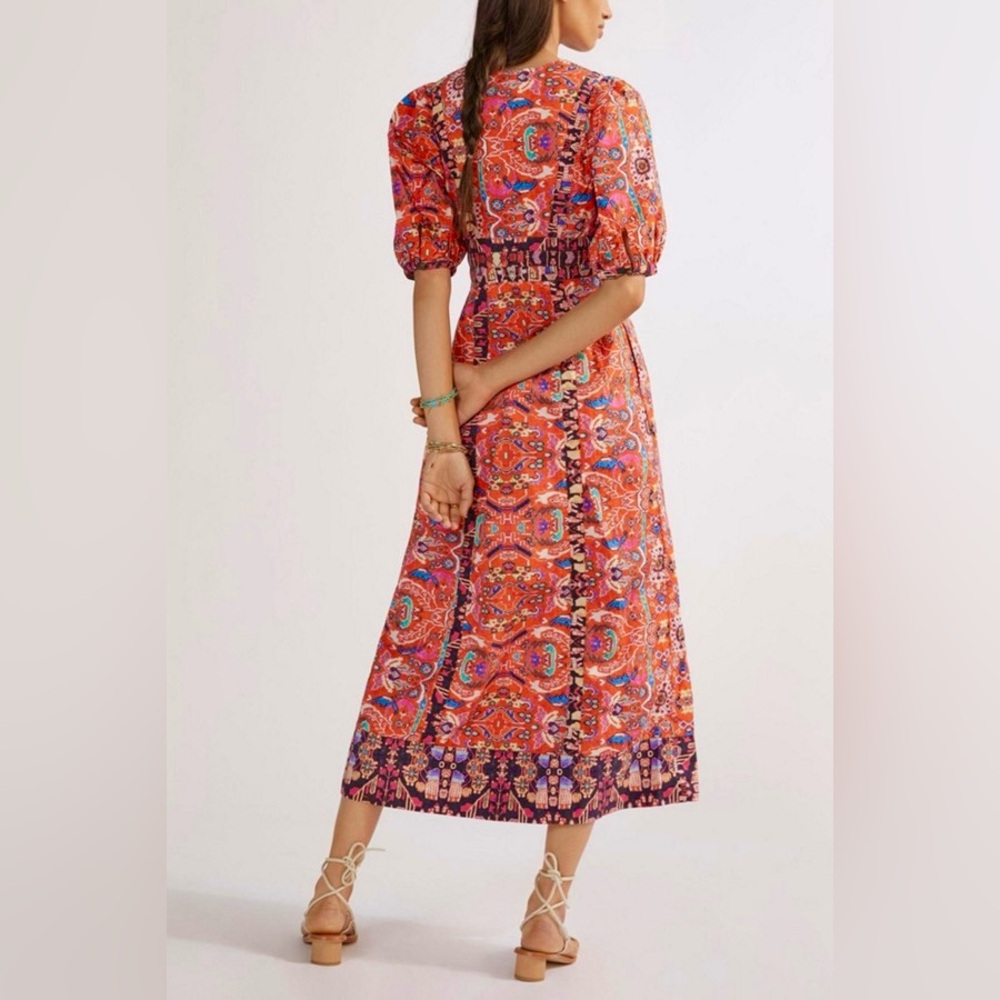 Anthropologie Floral Bohemian Maxi Dress - Multicolor, Pockets, Lined Size 2 - Picture 3 of 9